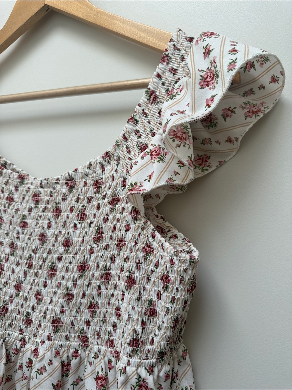Hint of Blush Babydoll Floral Cottagecore Dress - Picture 5 of 10